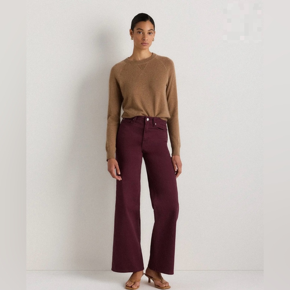 NWT Quince Women's Deep Burgundy Flare Jeans